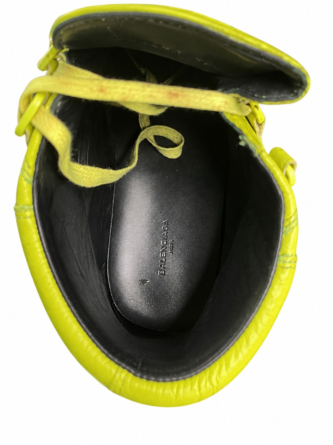 Balenciaga Balenciaga Arena Neon Yellow Leather High Top SZ 9.5 Size US 9.5 / EU 42-43 - 8 Thumbnail