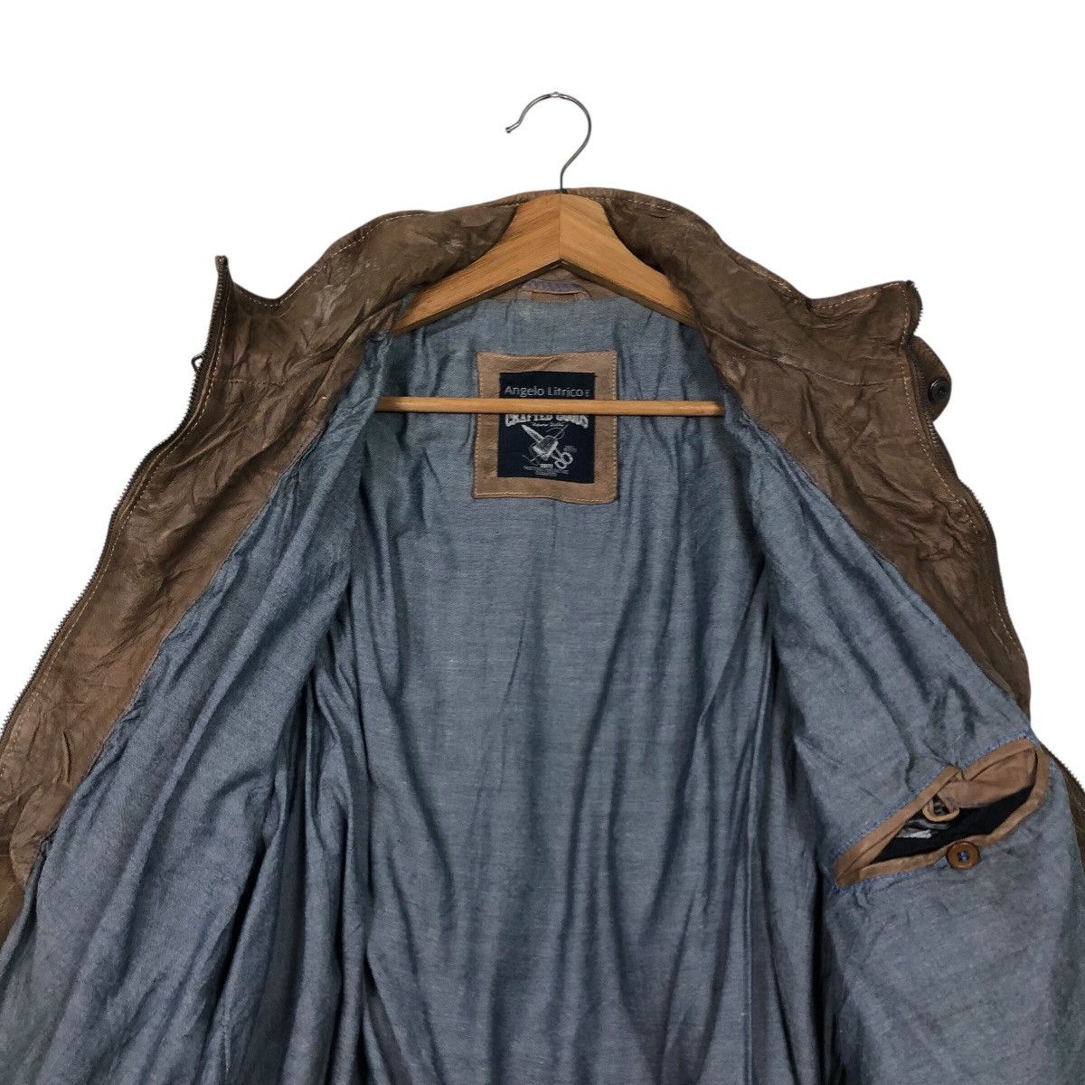Japanese Brand 📌Vintage Genuine Leather Biker Jacket Angelo Litrico Size US XXL / EU 58 / 5 - 15 Thumbnail