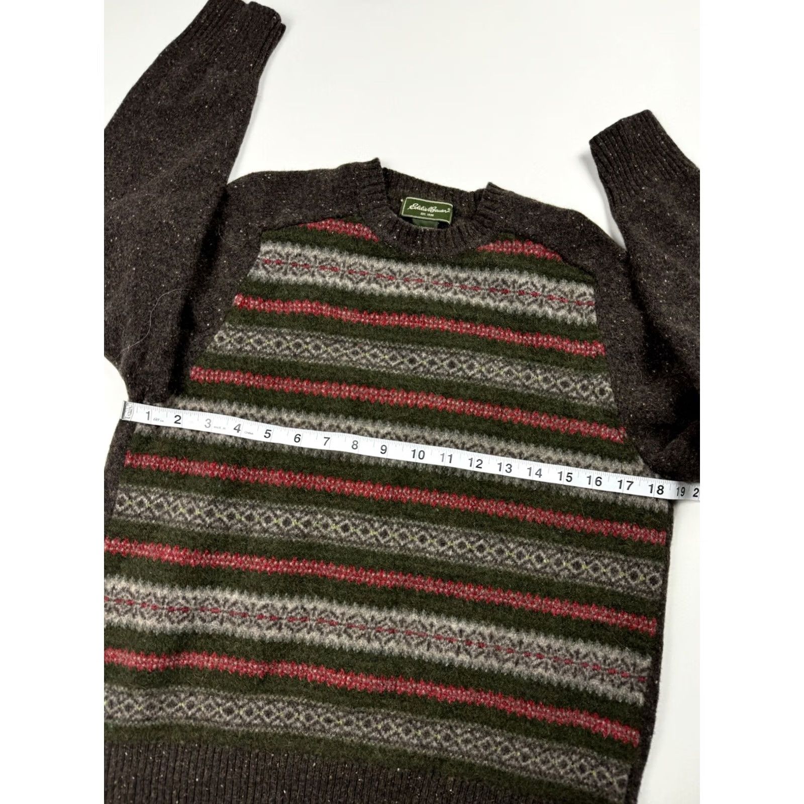 Eddie Bauer Eddie Bauer Fair Isle Pullover Knit Sweater Womens Sz L Camel Lambswool Size L / US 10 / IT 46 - 5 Thumbnail