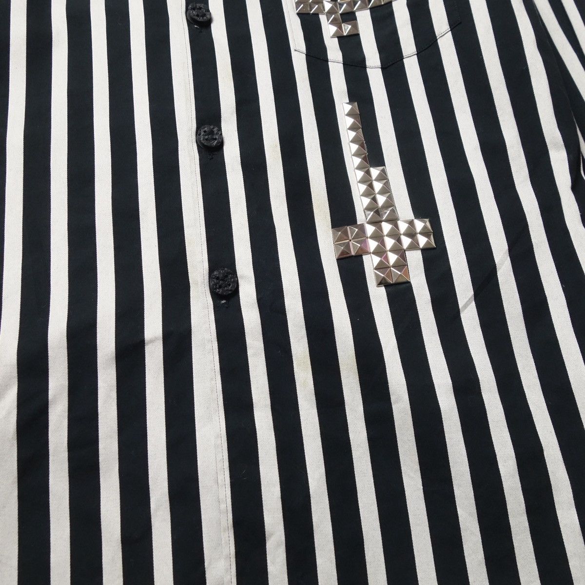 Comme des Garcons Homme Plus SS2013 "COMME des GARÇONS HOMME PLUS" Studded Striped Shirt Size US S / EU 44-46 / 1 - 11 Thumbnail