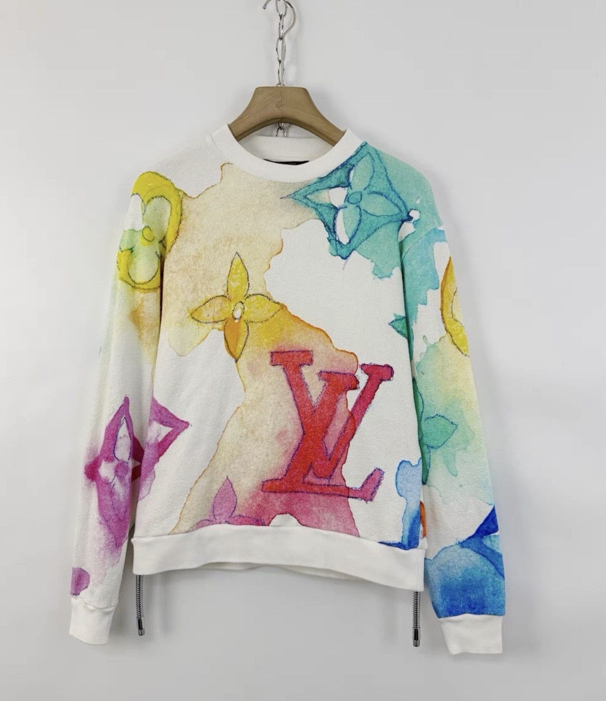 Louis Vuitton Louis Vuitton Colorful Ink Three Flower Print Sweatshirt K12 Size XS / US 0-2 / IT 36-38 - 1 Thumbnail