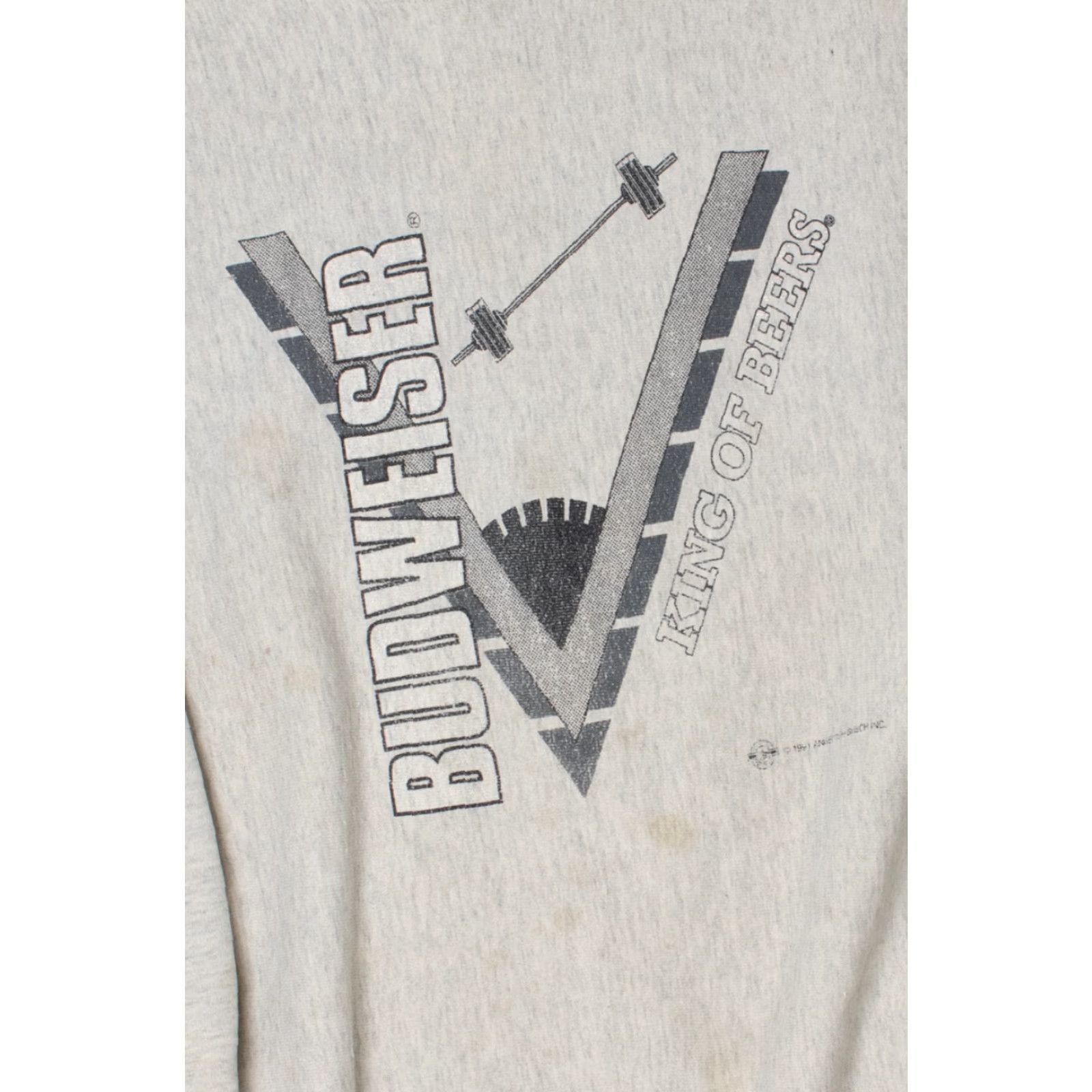 Budweiser VINTAGE 1990'S Thrashed Budweiser King Of Beers Sweatshirt XL Gray Doyle Size US XL / EU 56 / 4 - 2 Thumbnail
