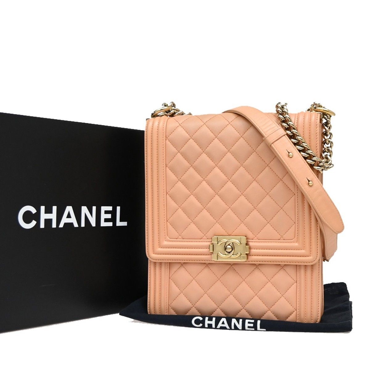 Chanel Chanel North South Boy Flap Bag Quilted Lambskin Size ONE SIZE - 1 Thumbnail