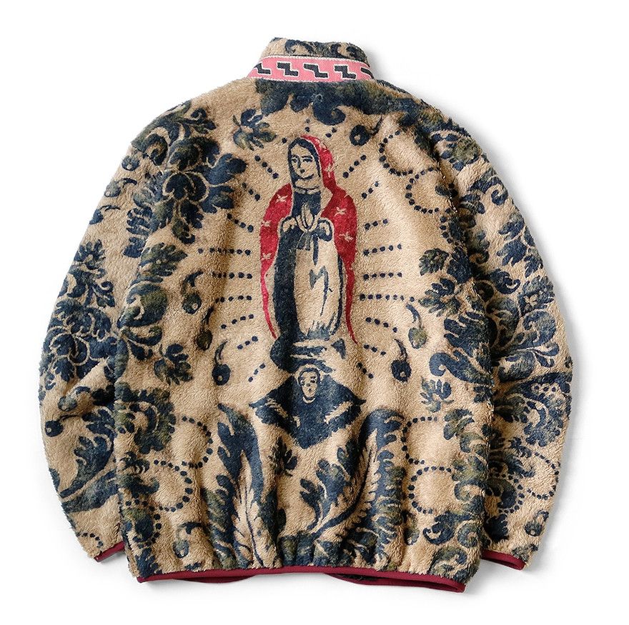 Kapital KAPITAL DAMASK Virgin Mary light fleece zip up blouson beige Size US XL / EU 56 / 4 - 1 Thumbnail