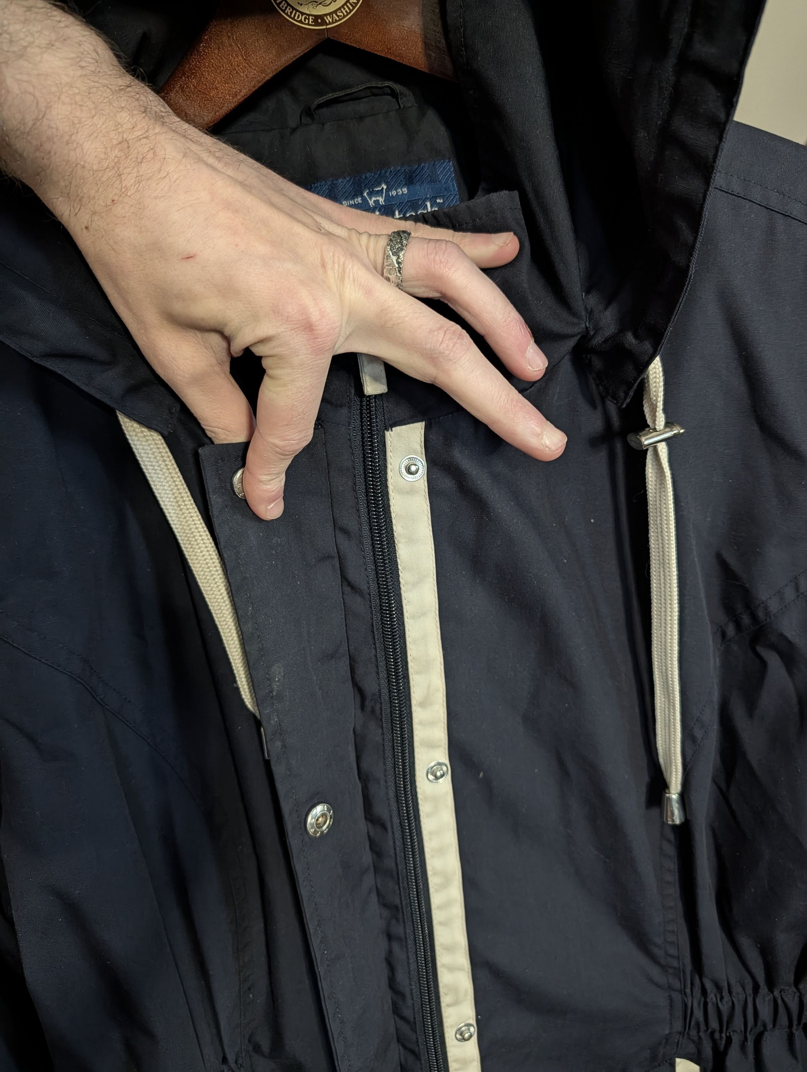 Mackintosh Blue/White striped zip-up hooded jacket XL Size XL / US 12-14 / IT 48-50 - 4 Thumbnail