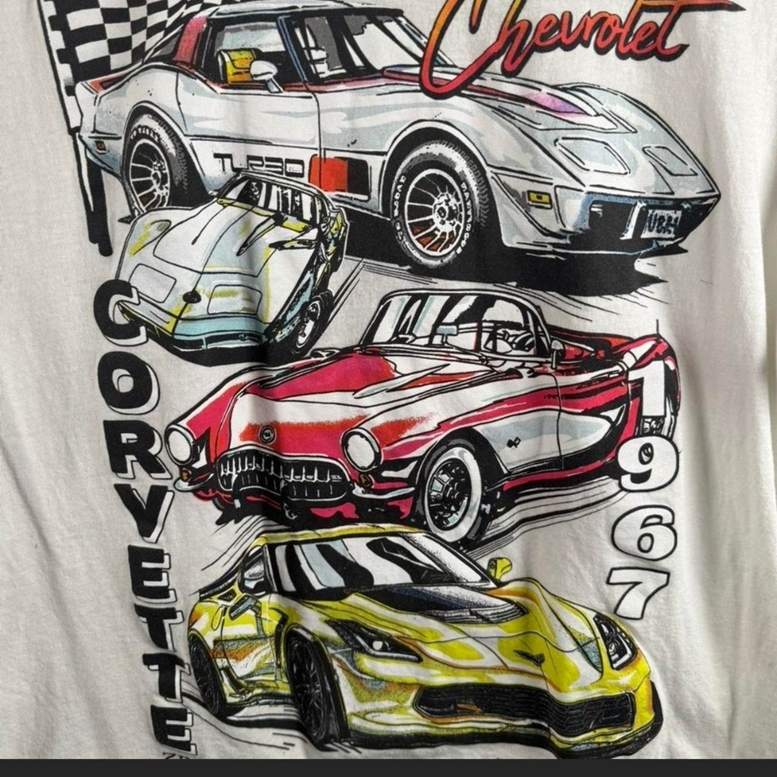 Chemistry Chemistry Corvette Graphic Tee - White and Multicolor Size US L / EU 52-54 / 3 - 5 Thumbnail