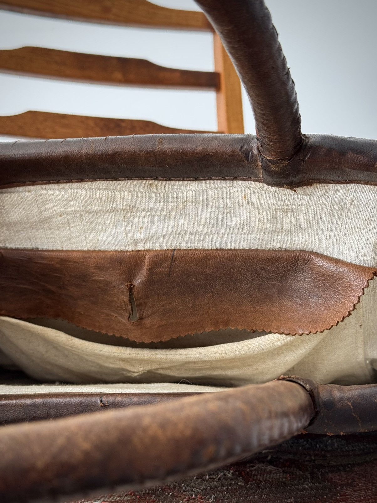 Japanese Brand Early 20th Century German Butcher Knife Leather Tote Bag Size ONE SIZE - 9 Thumbnail