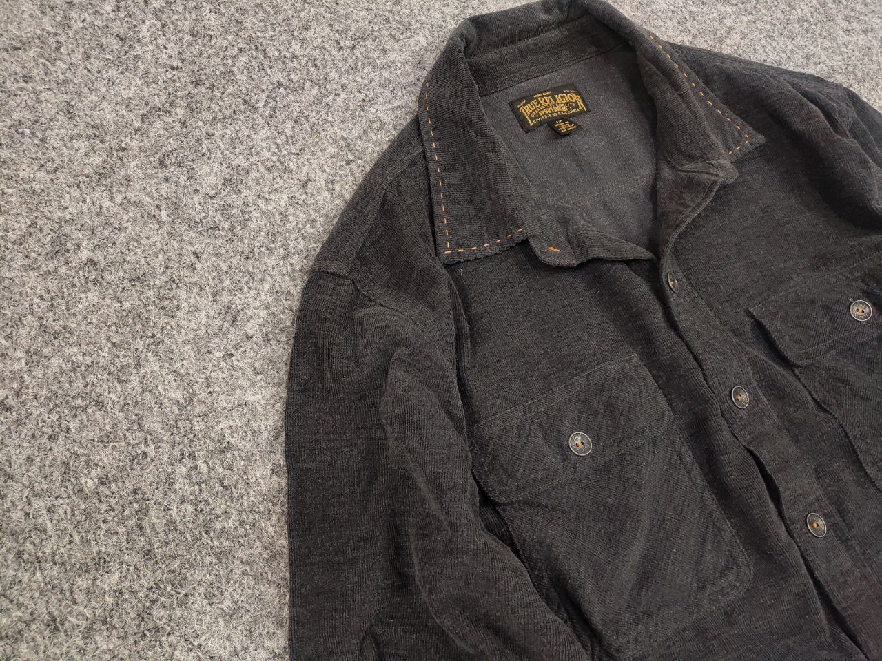 True Religion True Religion Mens Workwear Casual Corduroy Button T Shirt Size US S / EU 44-46 / 1 - 8 Thumbnail