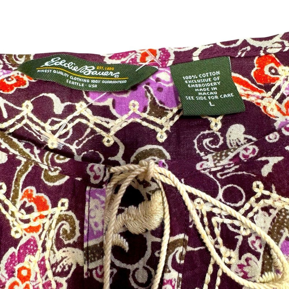 Eddie Bauer New Eddie Bauer Cotton Embroidered Long Sleeve Blouse Size Size L / US 10 / IT 46 - 8 Thumbnail