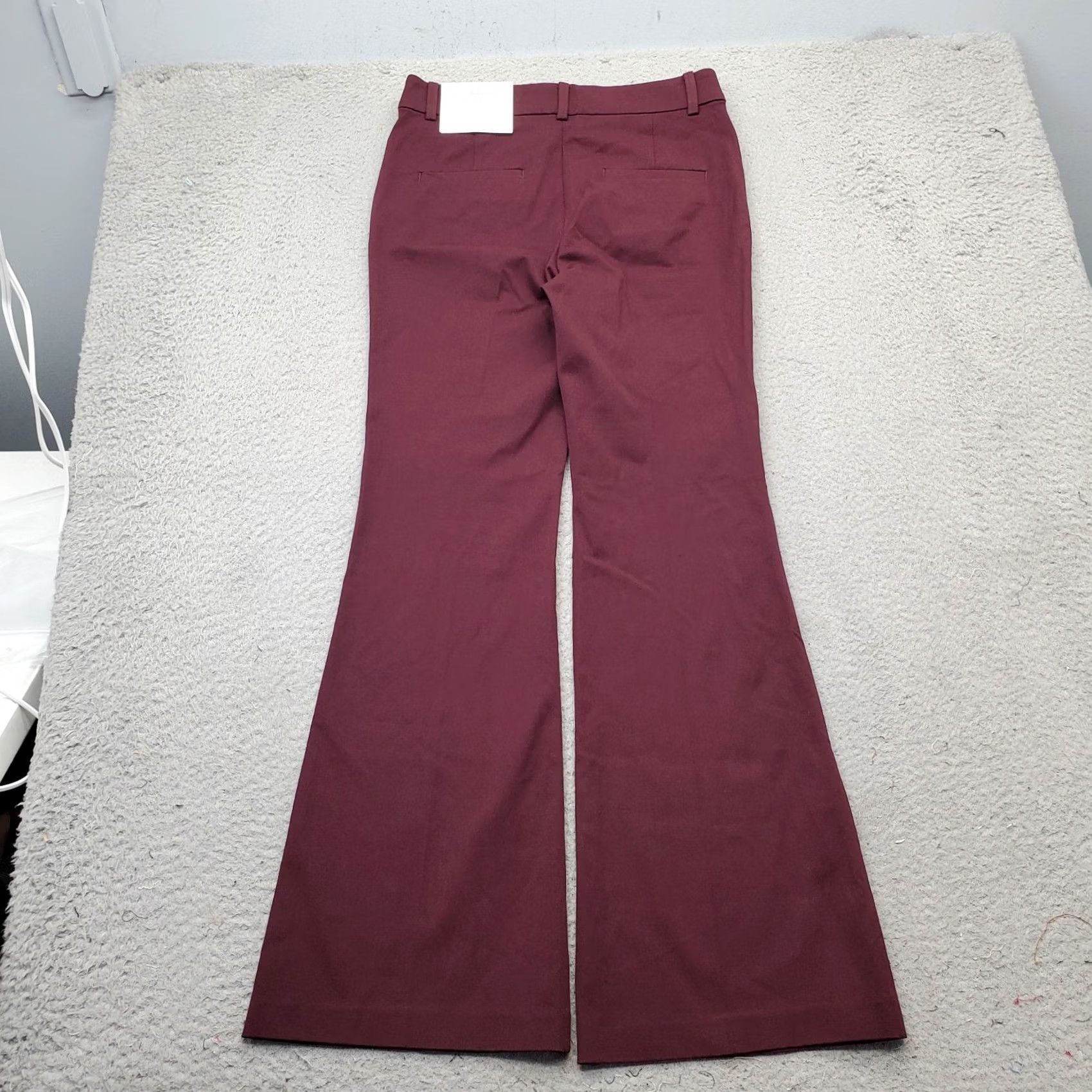 Loft LOFT The Sutton Ankle Flare Pants Womens 2 Burgundy Stretch Regular Flat Front Pants Womens 2 Burgundy LOFT Size 26" / US 2 / IT 38 - 2 Thumbnail