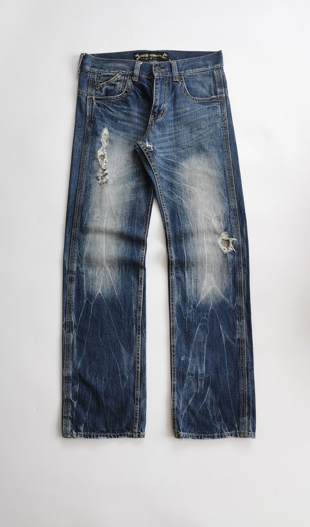 KMRii Back Number Distressed Denim Jeans Size US 32 / EU 48 - 4 Thumbnail