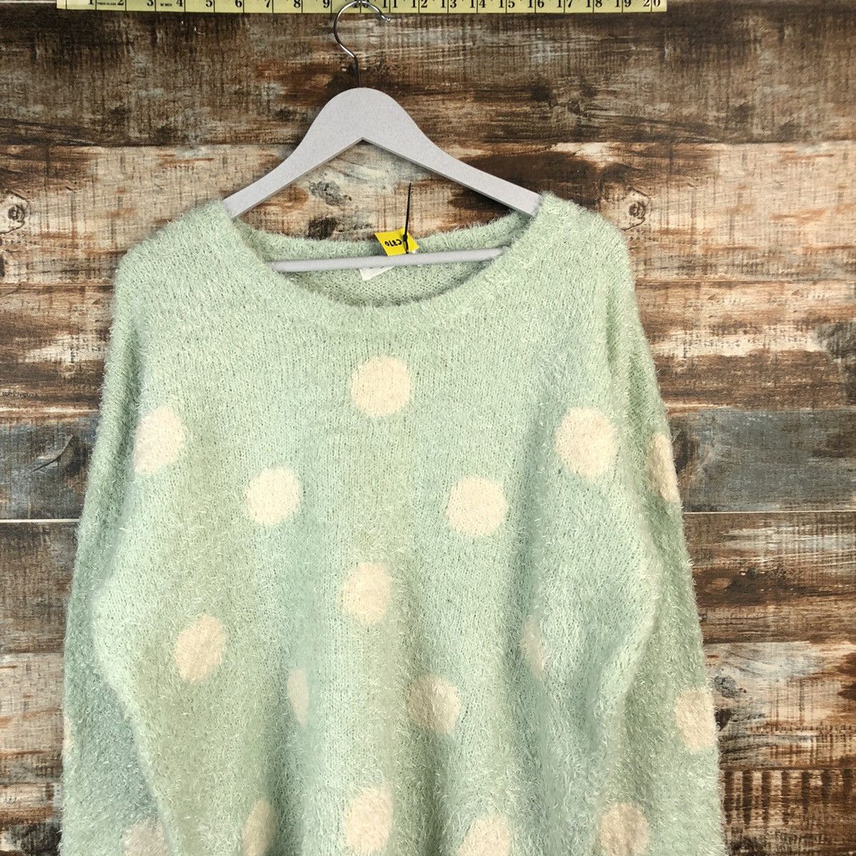 Japanese Brand DL C.O.L.Z.A Green Mohair Fur shaggy Knitwear #C370 Size L / US 10 / IT 46 - 2 Thumbnail