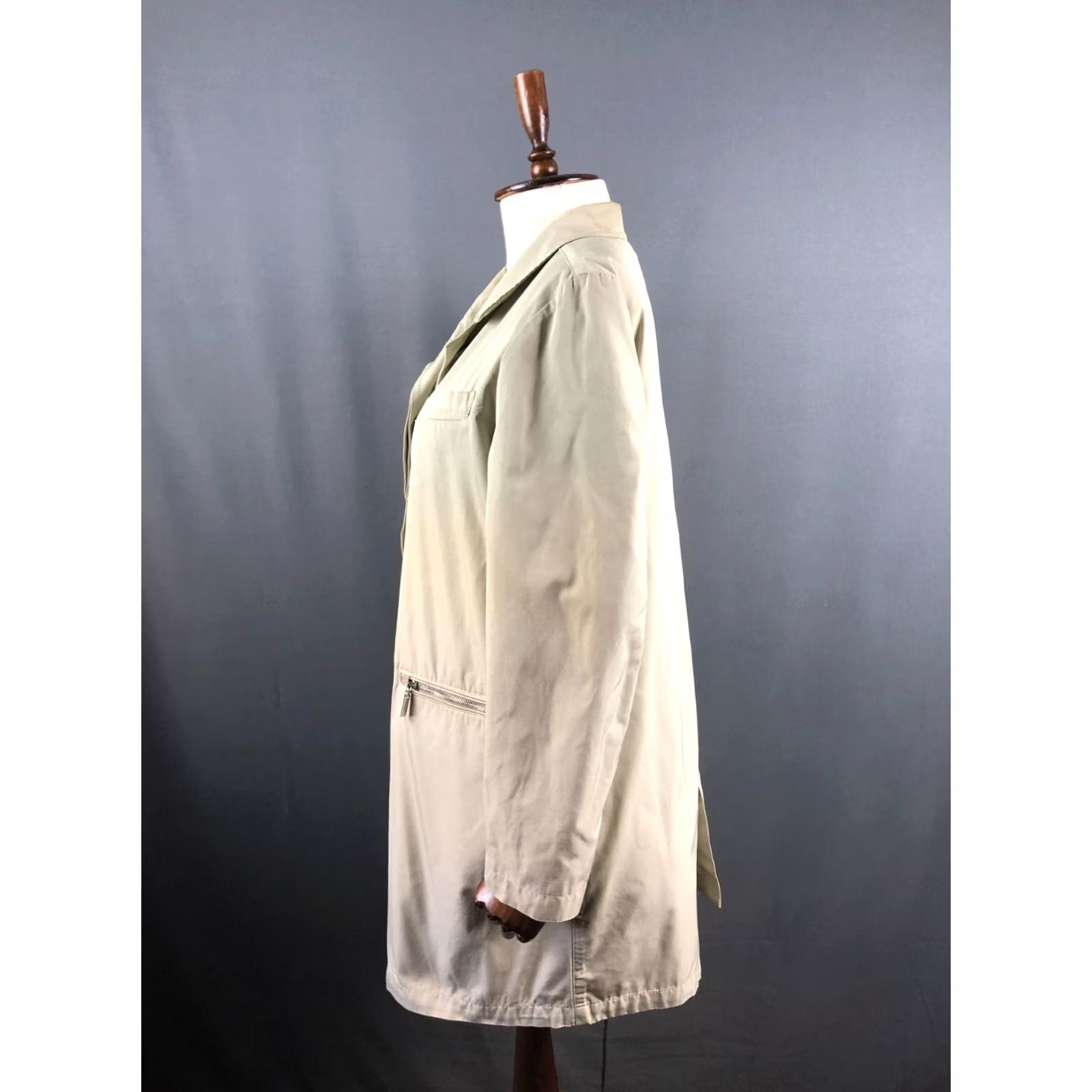 Vintage Gimo's Trench Coat Women Beige Polyester Size 48 Size XL / US 12-14 / IT 48-50 - 2 Thumbnail
