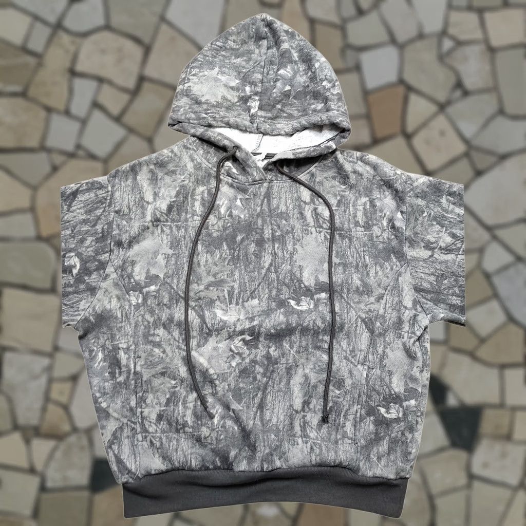 Vintage SWS Athletics Hoodie Gray Camouflage Womens S Small 90s Grunge Outdoor Pullover Hoodie, Activewear, Drawstring End Missing Size S / US 4 / IT 40 - 1 Thumbnail