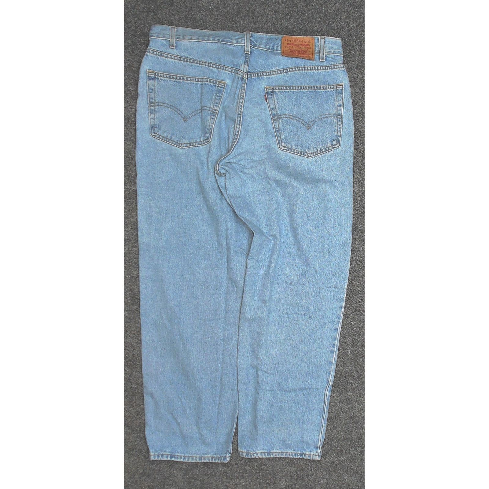Levi's 2001 Levis 550 Light Wash Thrashed Baggy Jeans 38x30 Size US 38 / EU 54 - 4 Thumbnail