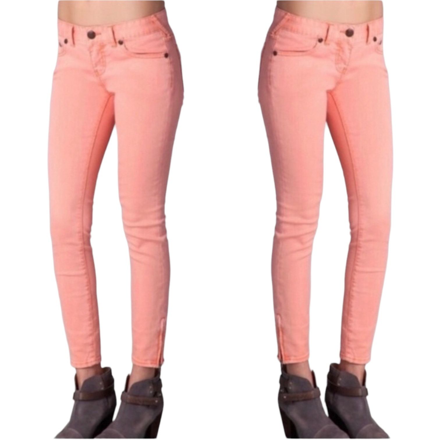 Free People Free People Coral Ankle Zip Stretch Skinny Slim Jeans 25 Size 25" / US 0 / IT 36 - 1 Thumbnail