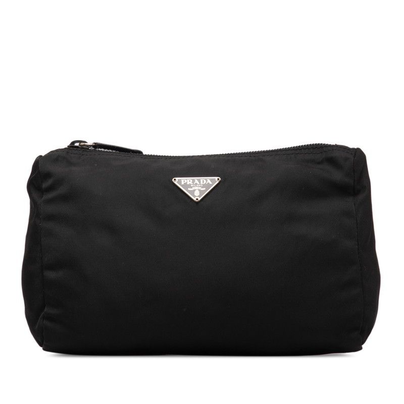 image of Prada Tessuto Accessory Pouch in Black, Women's
