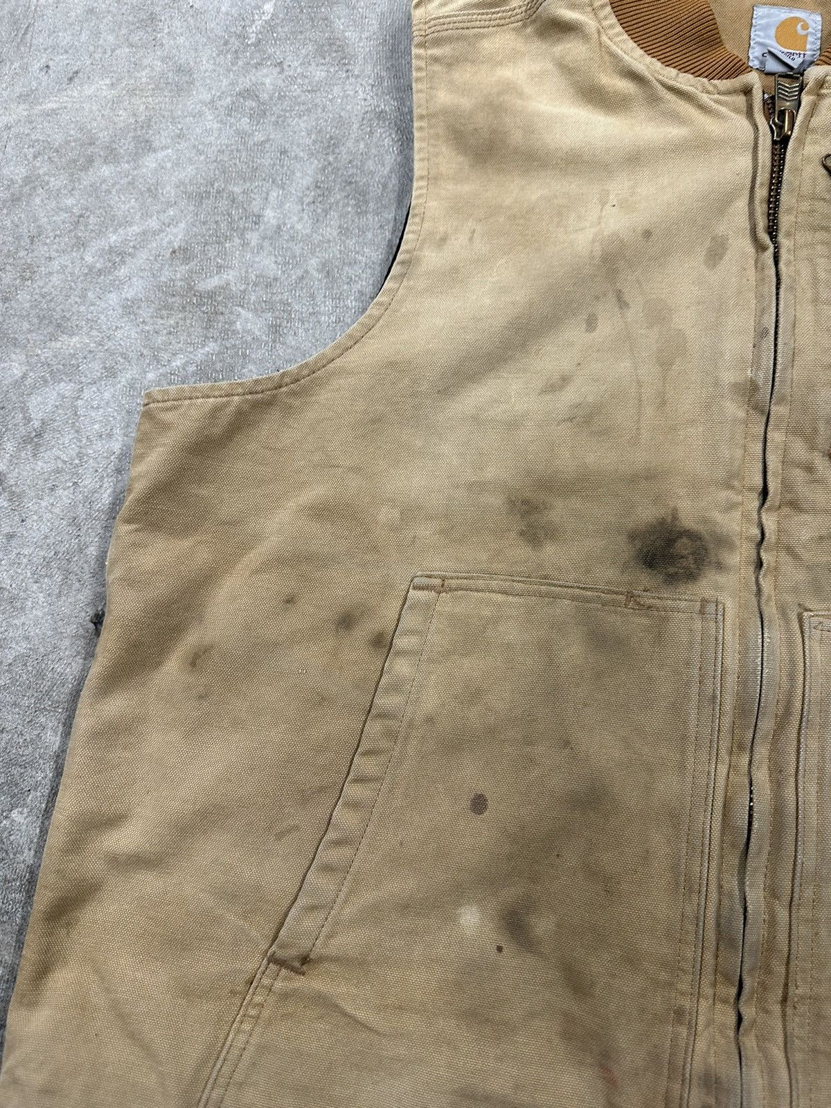 Carhartt Crazy Y2K Carhartt Tan Brown Workwear 3M Thinsulate Vest Size US XL / EU 56 / 4 - 4 Thumbnail