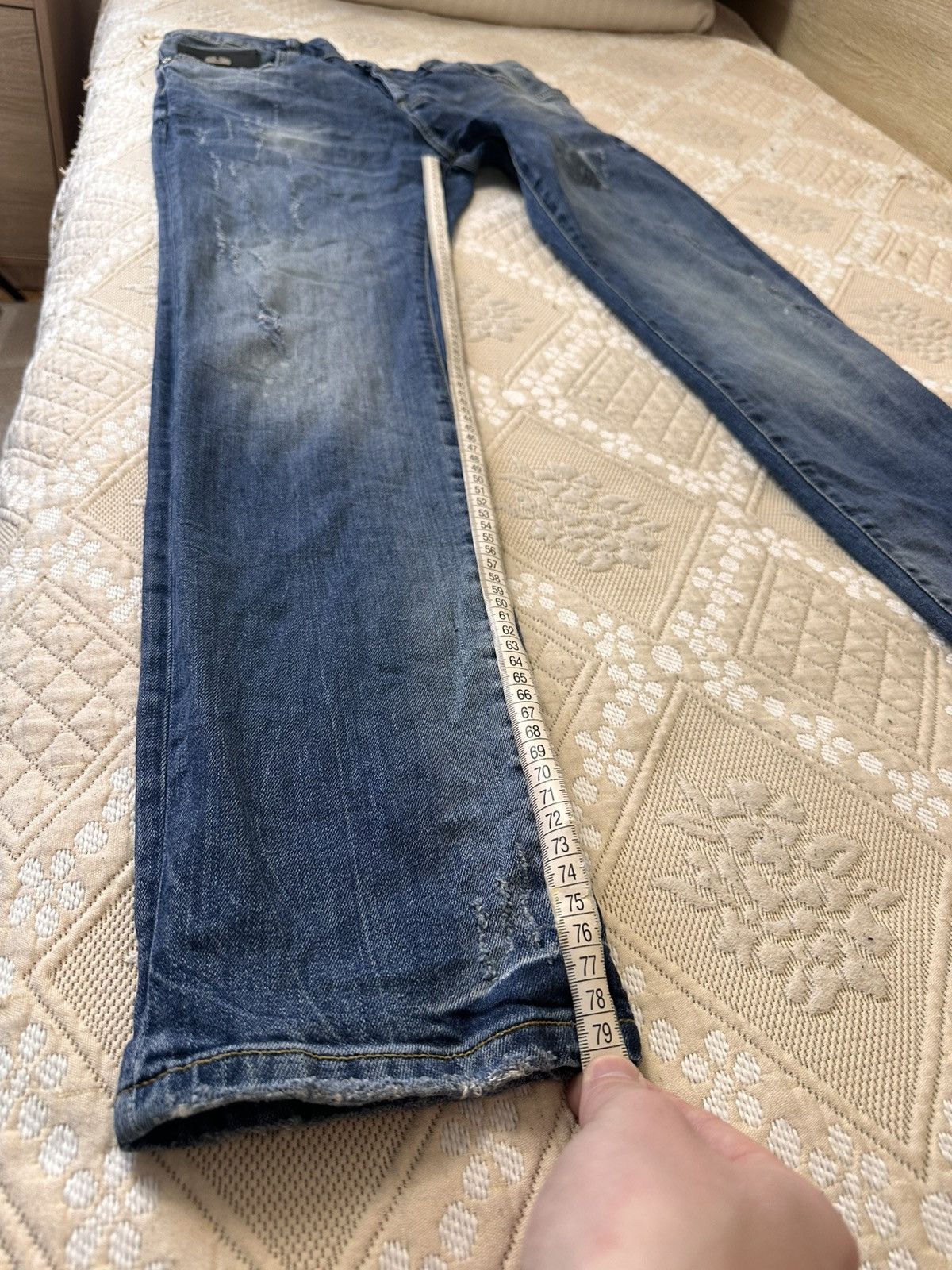 John Richmond 🔥 John RICHMOND Denim Big Logo Y2K Distressed Pants Jeans Size US 30 / EU 46 - 14 Thumbnail