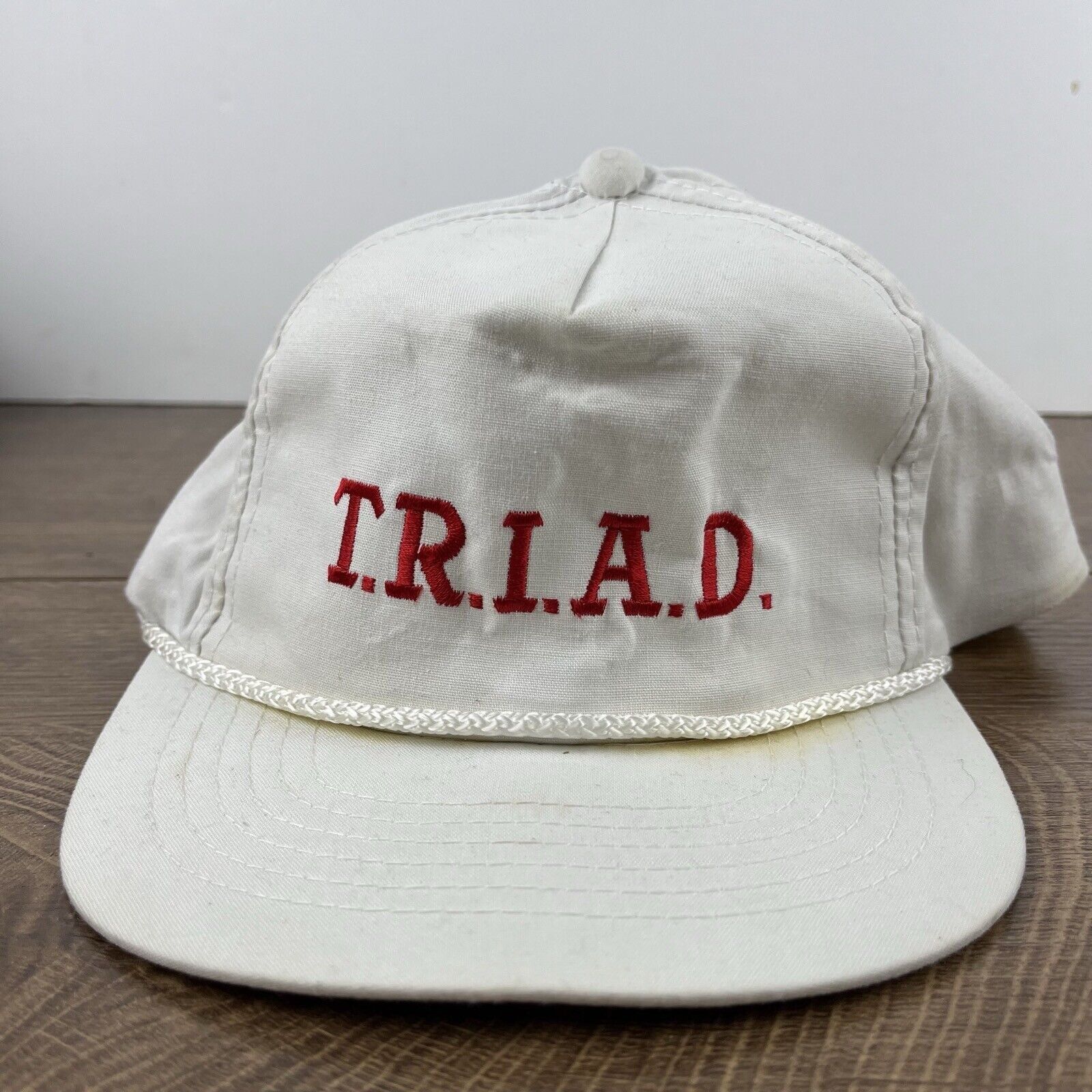 Other TRIAD Hat Triad Snapback Hat White Hat Adjustable White Adul Size ONE SIZE - 4 Thumbnail