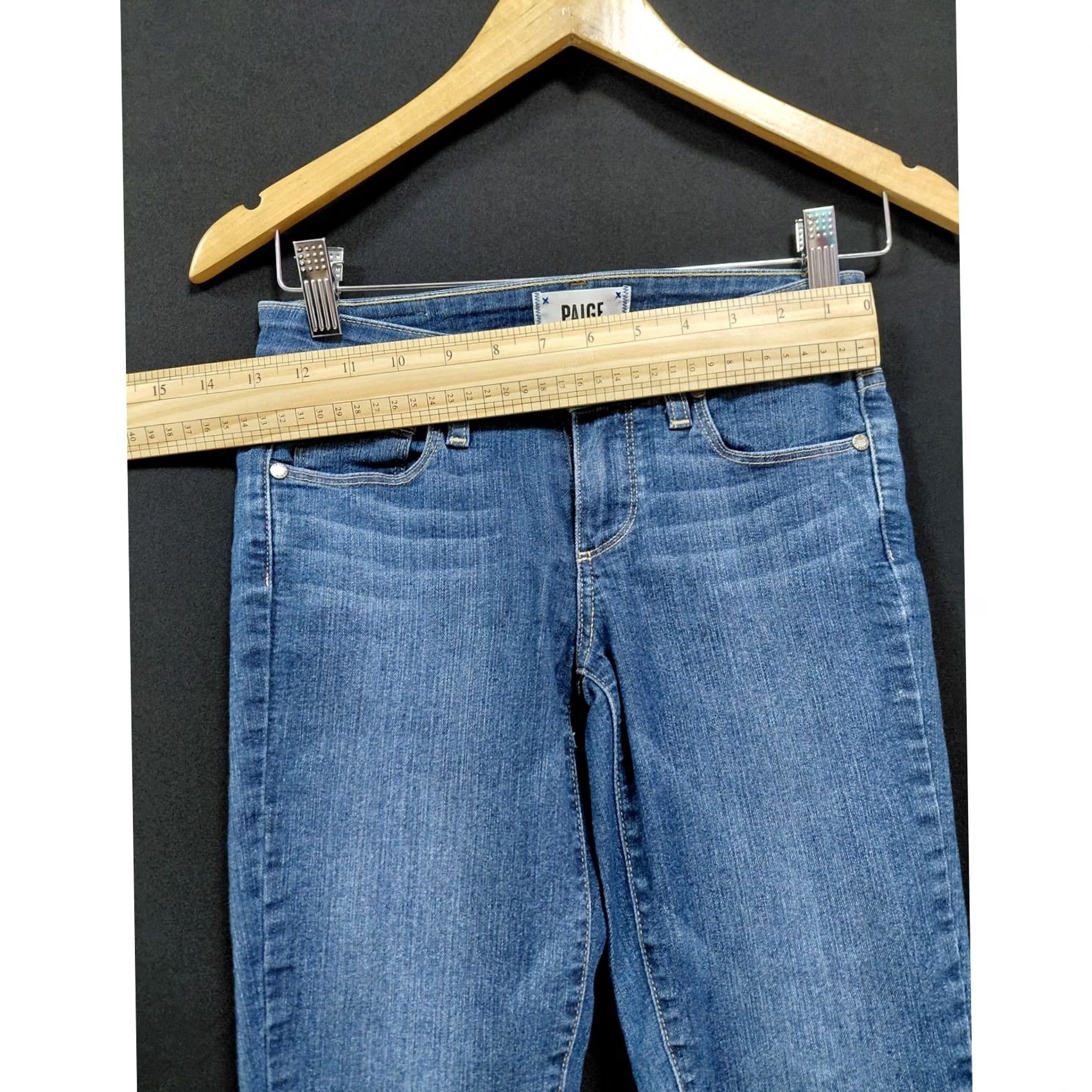 Paige Paige Verdugo Ankle Jeans Blue Solid Denim Slim Women Size 24 Size 42" / US 20 - 6 Thumbnail