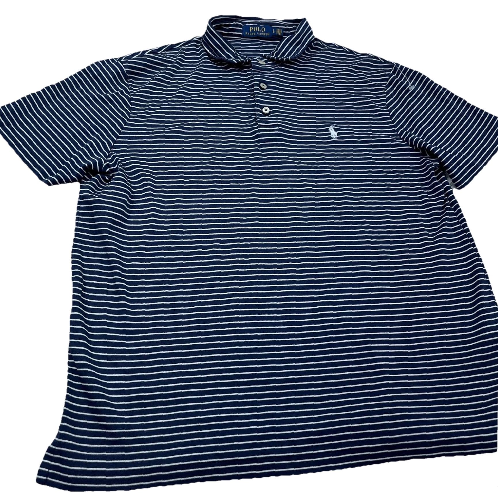 Polo Ralph Lauren Ralph Lauren Polo Shirt Men Large Blue White Striped Golf Size US L / EU 52-54 / 3 - 5 Thumbnail