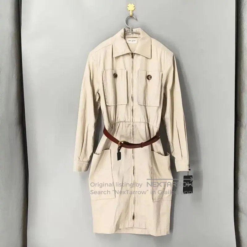 Yves Saint Laurent YSL Beige Women's Dress with Belt and Pockets . Size M / US 6-8 / IT 42-44 - 1 Thumbnail