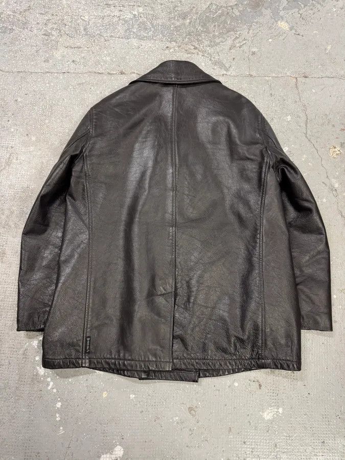 Armani × Designer × Vintage 2000s Armani Brown Buttoned Leather Jacket Size US S / EU 44-46 / 1 - 6 Thumbnail