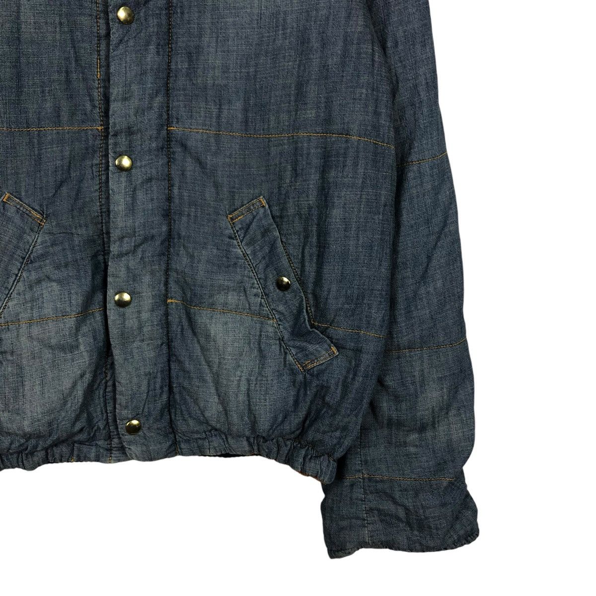 Issey Miyake 🔥CROPPED DENIM BIKER JACKET MERCIBEAUCOUP BLANKET PUFFER Size US M / EU 48-50 / 2 - 7 Thumbnail
