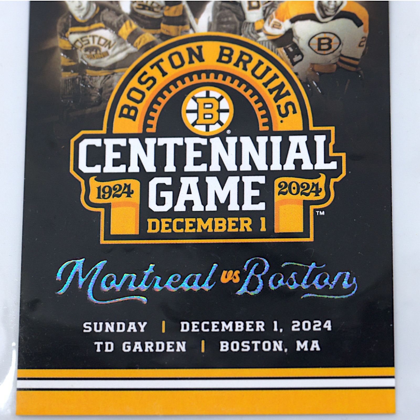 NHL Boston Bruins v Montreal Canadiens Centennial Commem. Ticket Size ONE SIZE - 7 Thumbnail