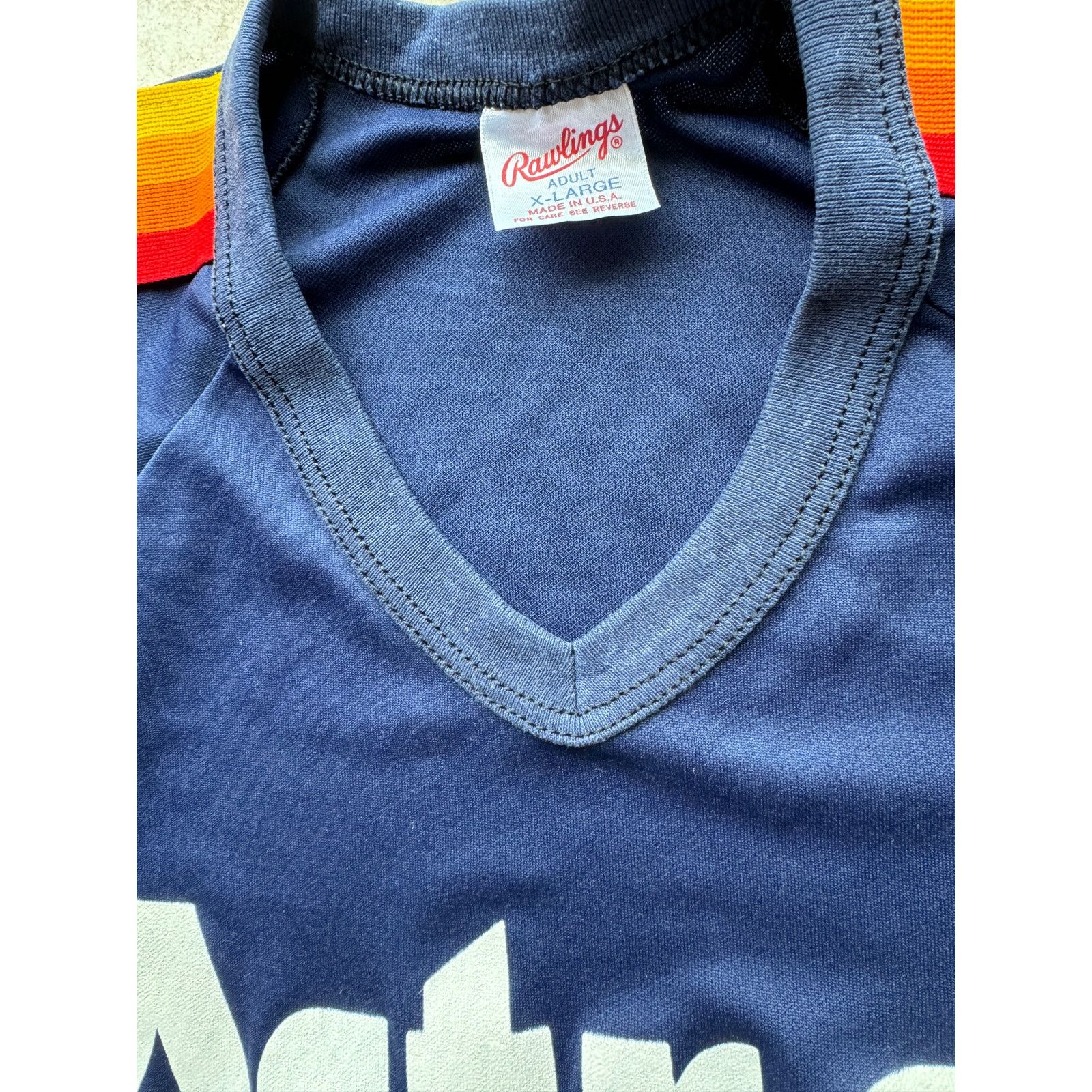 MLB × Starter Houston Astros 80s RAWLINGS jersey XL navy Rainbow MLB vtg Size US XL / EU 56 / 4 - 5 Thumbnail