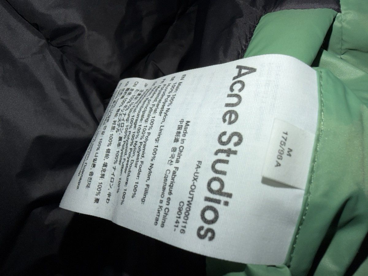 Acne Studios Acne Studios Green Down Puffer Jacket Size M Size US M / EU 48-50 / 2 - 4 Thumbnail