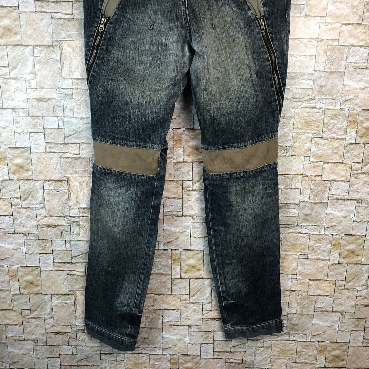 PPFM PPFM Blue Distressed ripped punk Denim Pants #A1040 Size US 33 - 19 Thumbnail