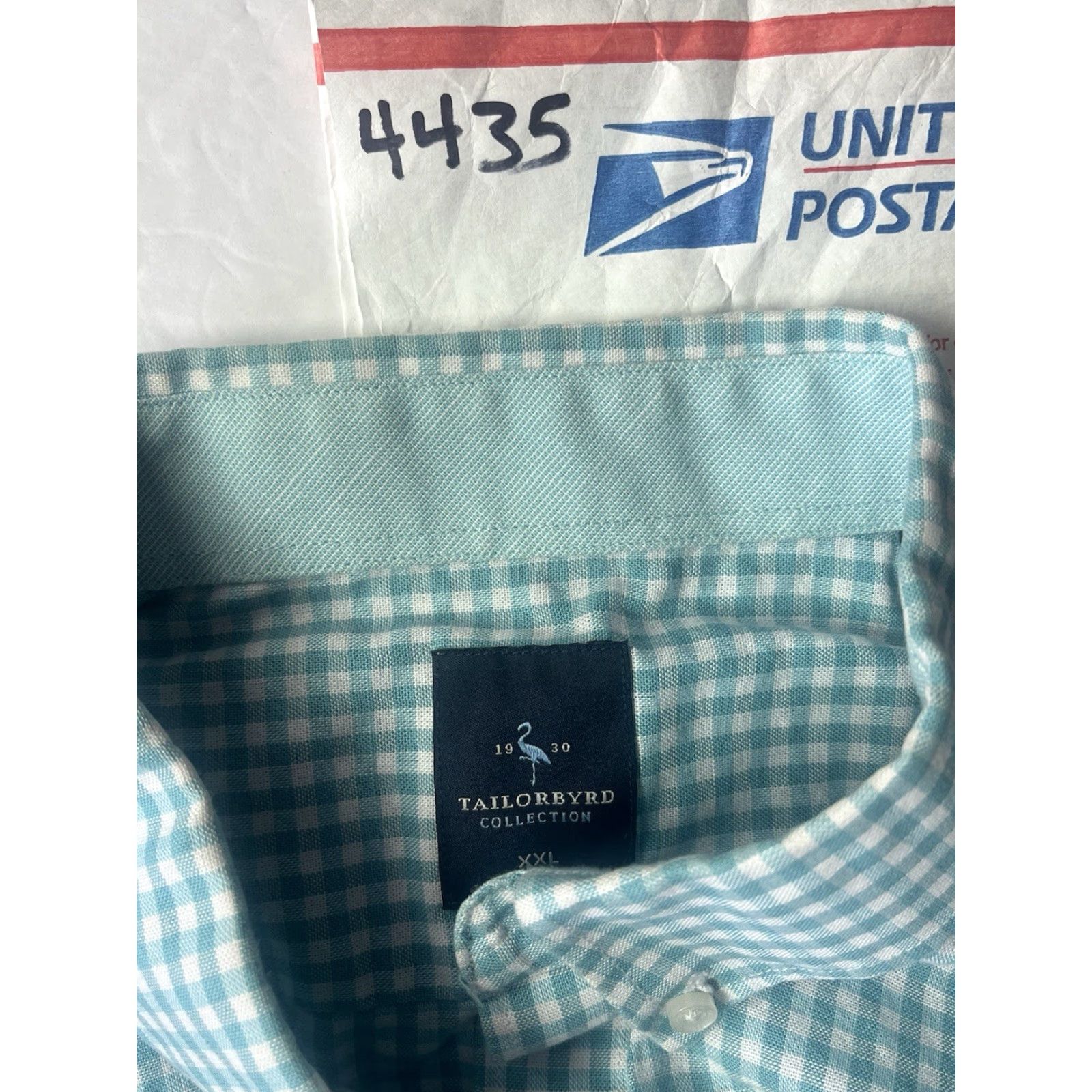 Tailorbyrd TAILORBYRD Button-Up Shirt Men 2XL Plaid Blue Green Short Sleeve Size US XXL / EU 58 / 5 - 8 Thumbnail