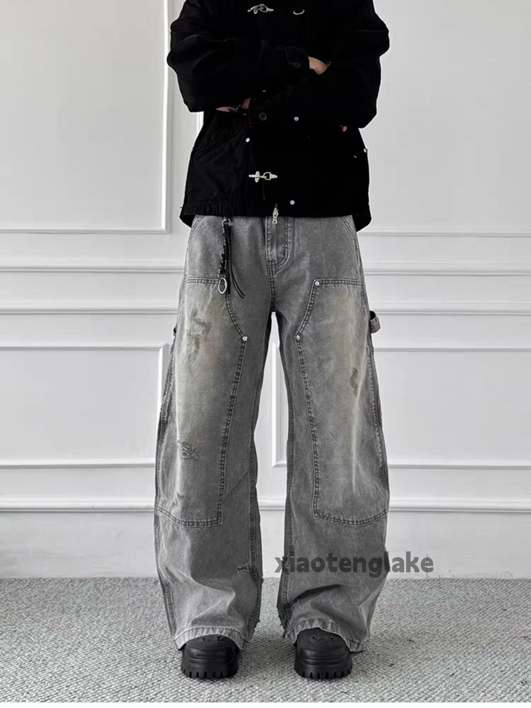 Vintage Custom faded loose baggy carpenter hiphop y2k pants Size US 30 / EU 46 - 10 Thumbnail