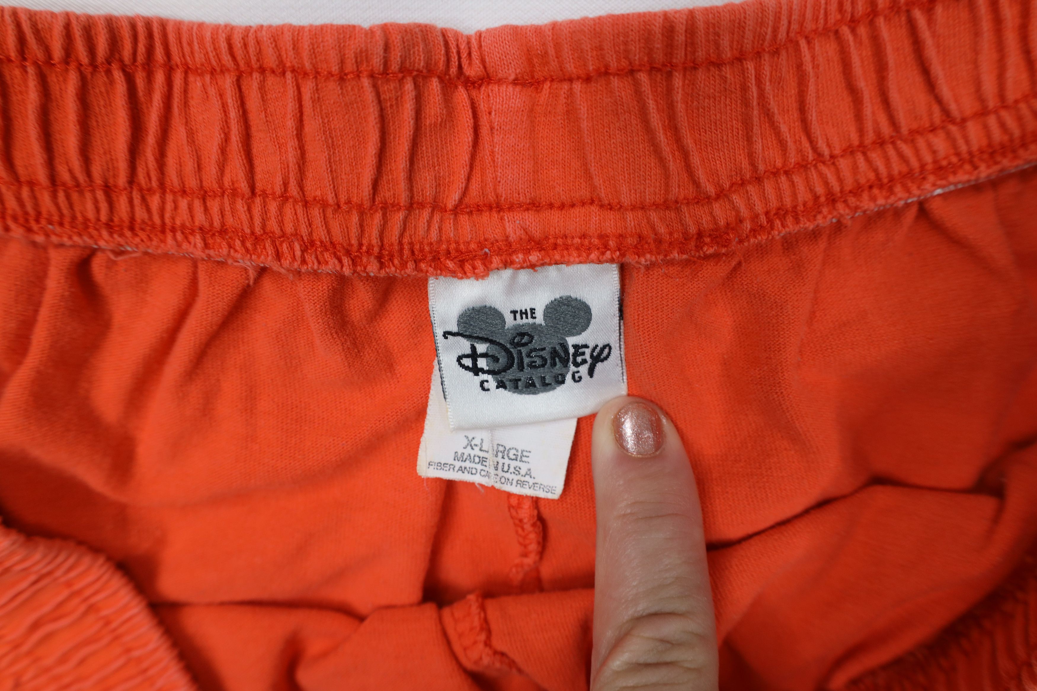 Disney Vintage 90s Disney Mickey Mouse Shorts Orange Cotton USA Size 32" / US 10 / IT 46 - 8 Thumbnail