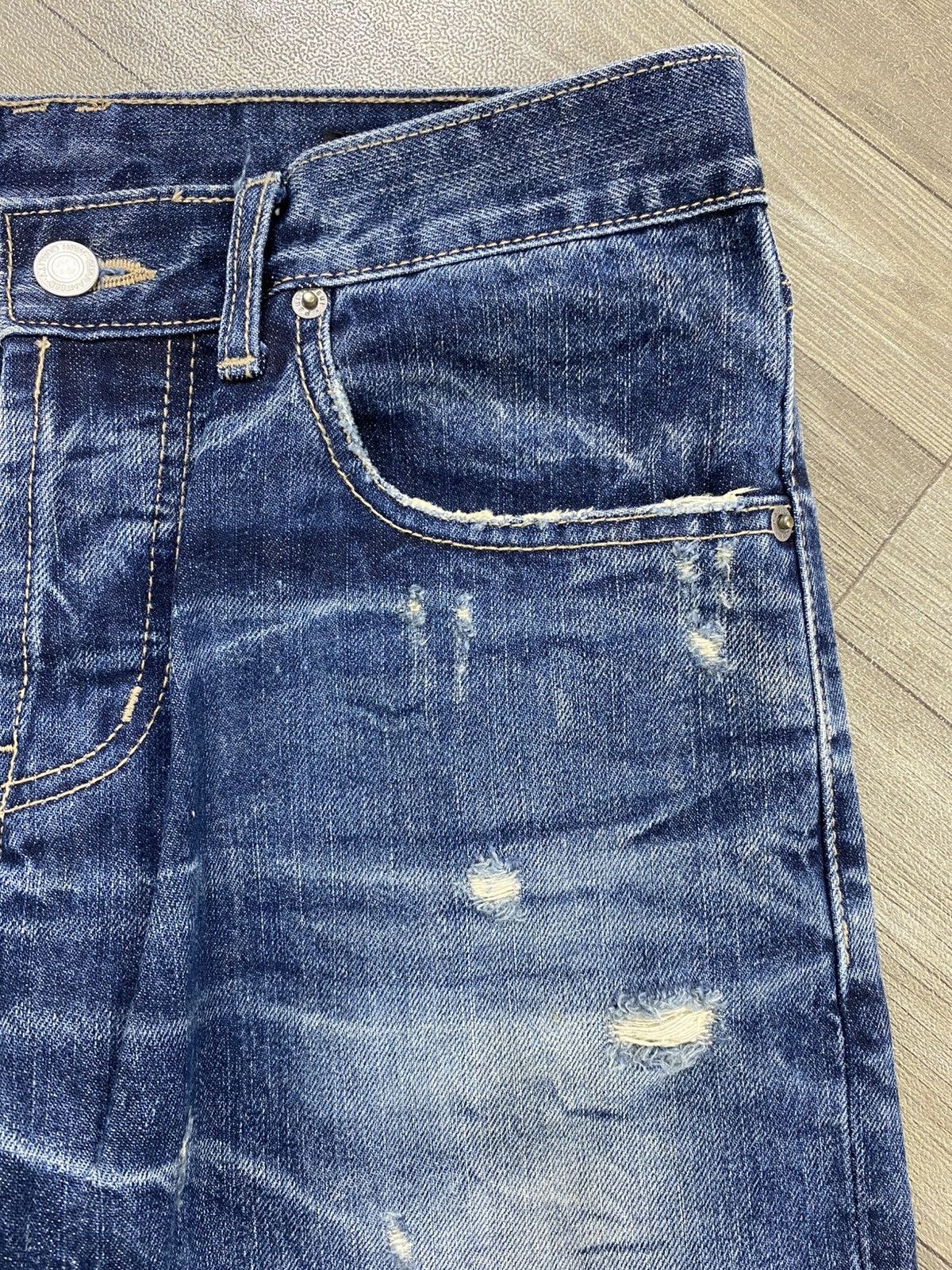 If Six Was Nine 2000s Dot & Stripe Distressed Punk Lgb Style Flared Jeans Size US 30 / EU 46 - 6 Thumbnail