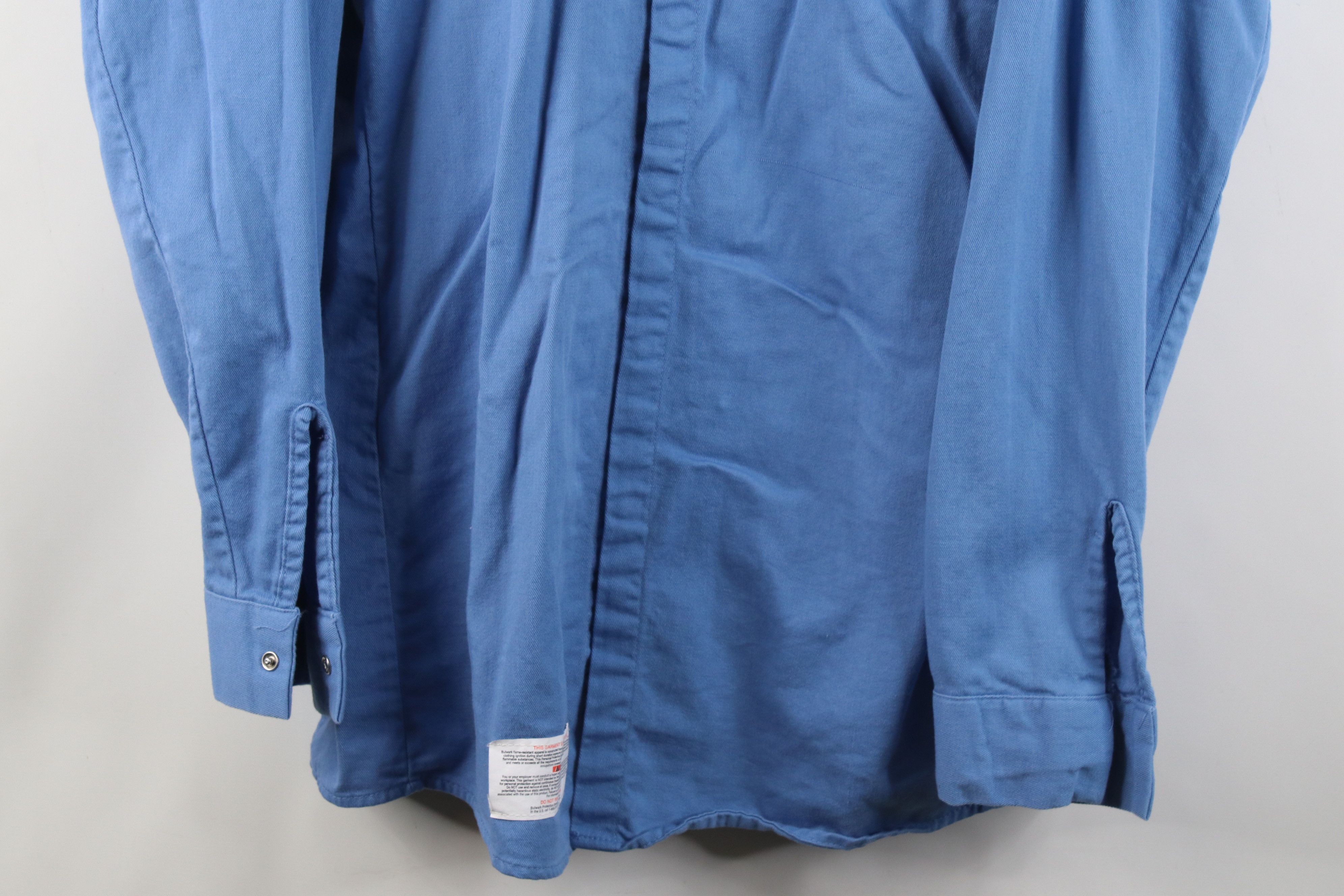 Vintage Bulwark FR Fire Flame Resistant Twill Snap Button Shirt Size US L / EU 52-54 / 3 - 3 Thumbnail