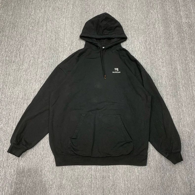 Balenciaga Balenciaga Black double hook hoodie sweatshirt Size US S / EU 44-46 / 1 - 1 Thumbnail
