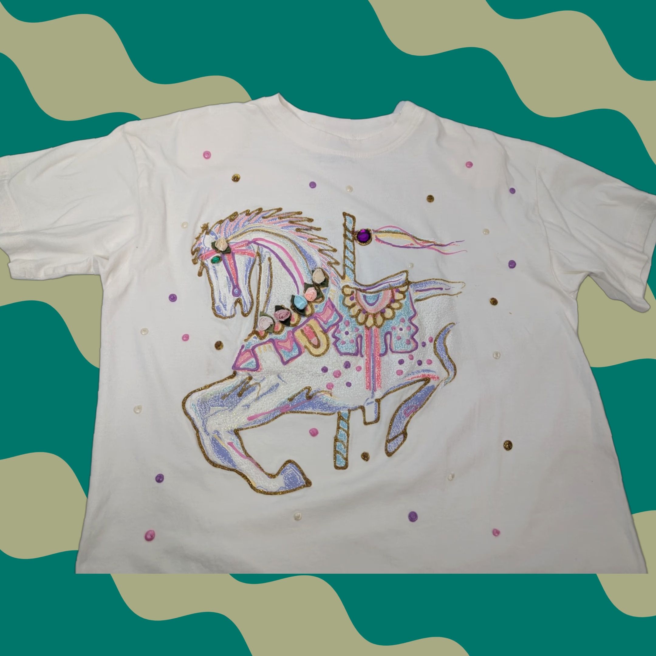 Vintage VINTAGE Fast Fashion of California Shirt One Size White 90s Crew Neck Short Sleeve Cotton Knit Men T-Shirt Graphic Print 90s Vintage Size US M / EU 48-50 / 2 - 1 Thumbnail