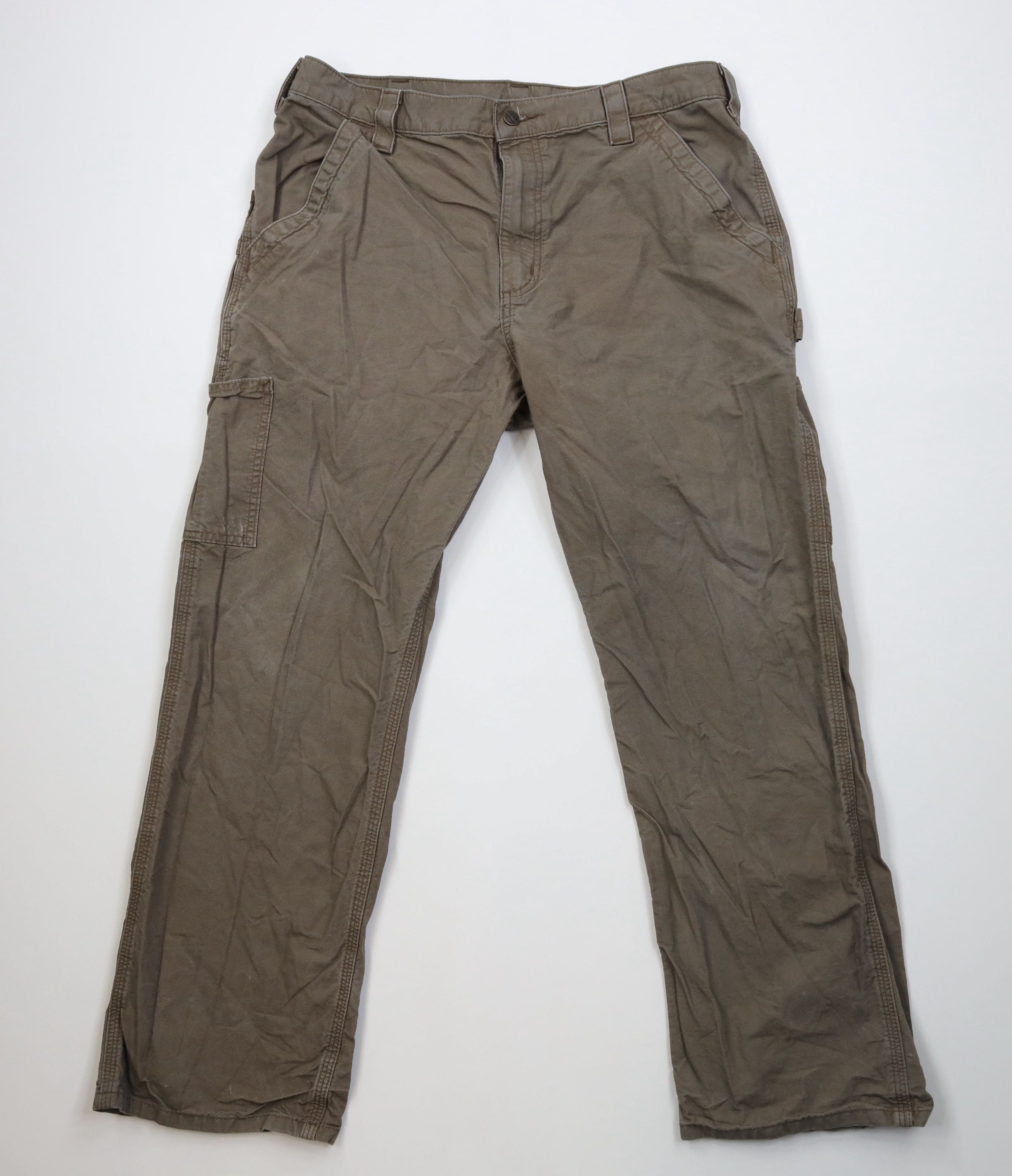 Carhartt Vintage Y2K Carhartt Wide Leg Dungaree Pants Light Brown Size US 36 / EU 52 - 1 Thumbnail