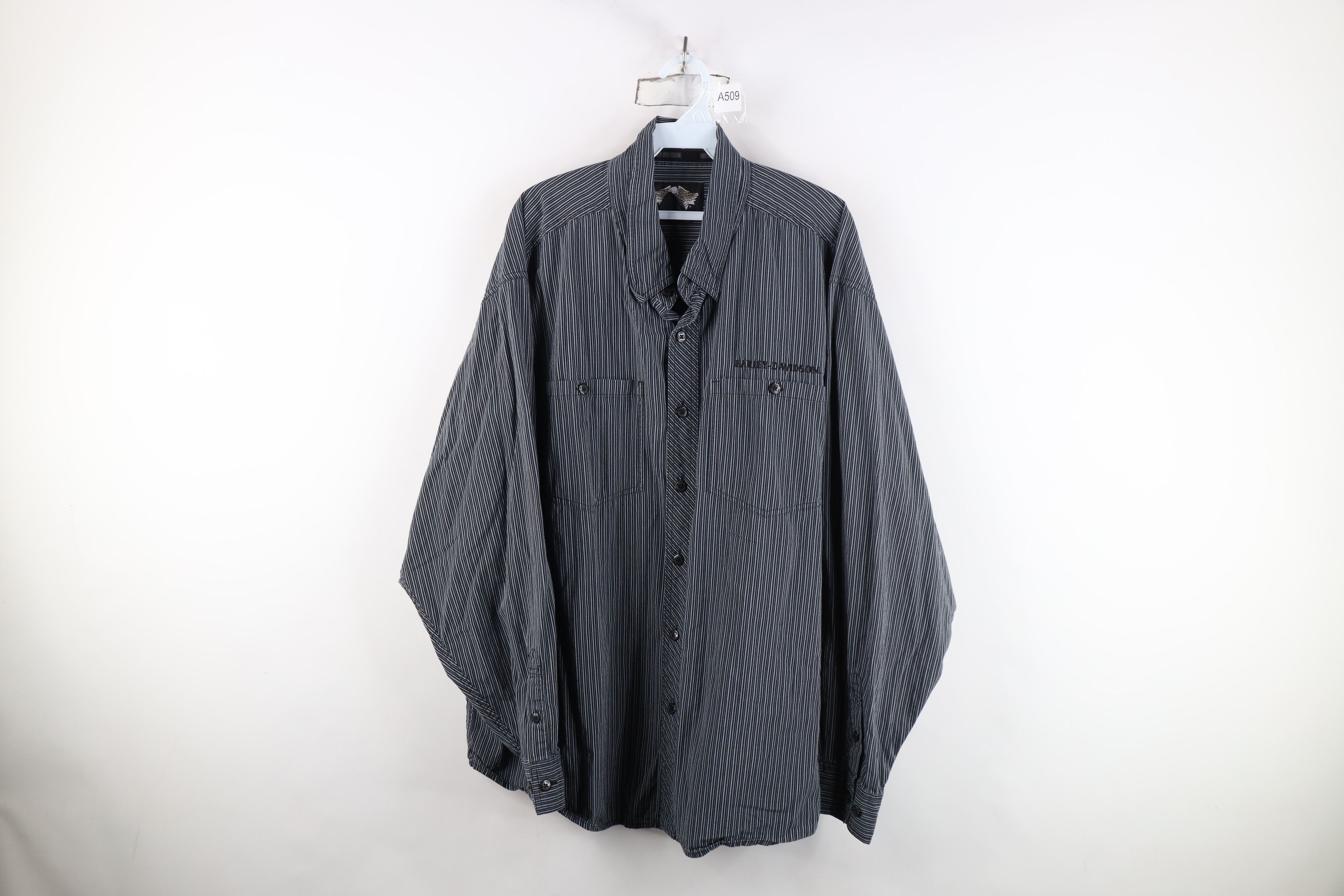 Harley Davidson Vintage Harley Davidson Striped Collared Button Down Shirt Size US XXL / EU 58 / 5 - 1 Thumbnail