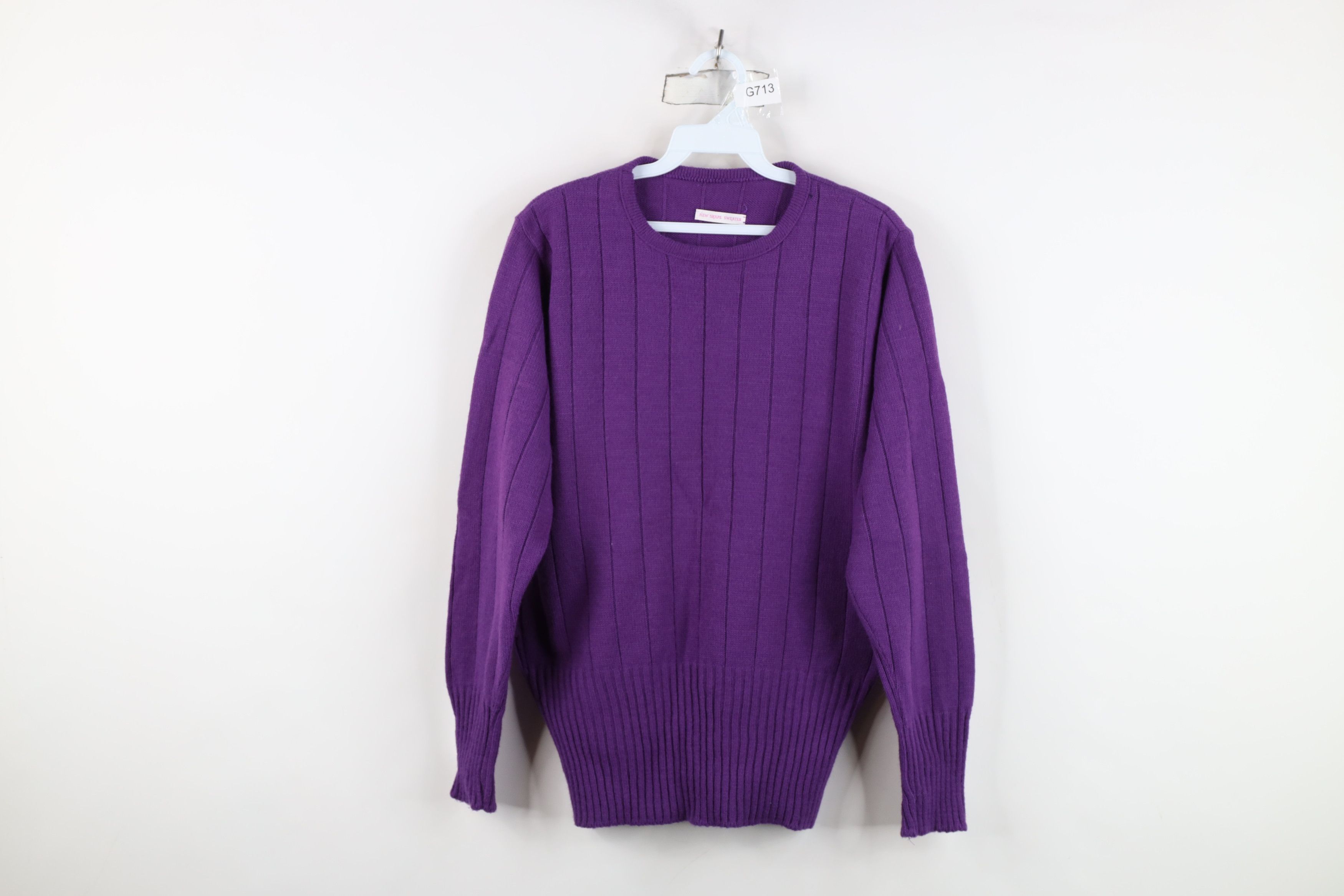 Vintage Vintage 80s 90s Streetwear Ribbed Knit Crewneck Sweater USA Size M / US 6-8 / IT 42-44 - 1 Thumbnail