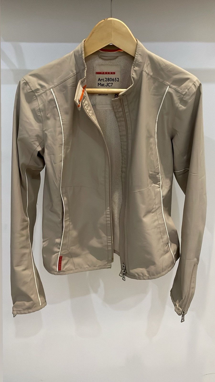Prada 00’s Prada Sport Beige Nylon Biker Jacket Size M / US 6-8 / IT 42-44 - 11 Thumbnail