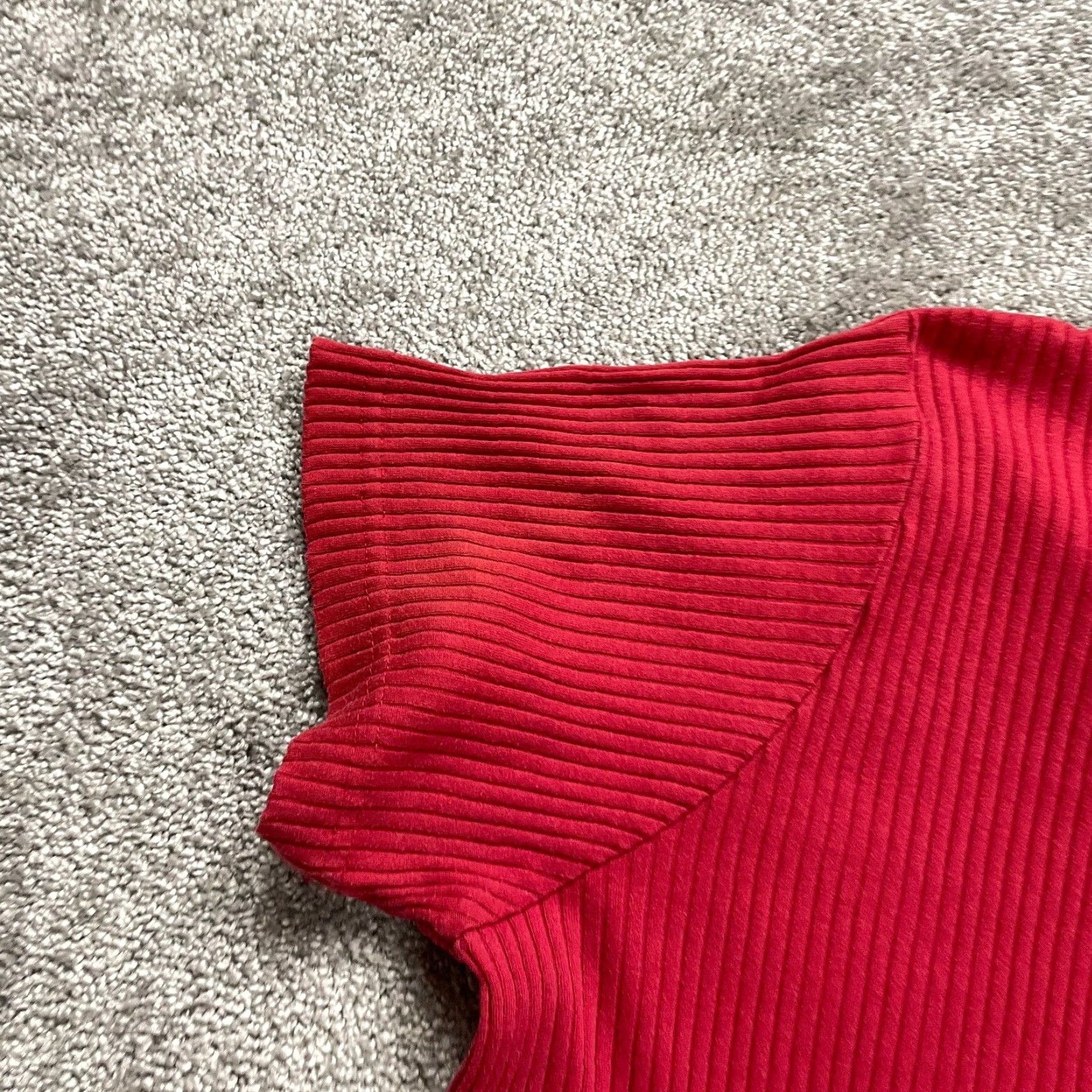 Vintage Kelly Renee Shirt Red 2X Womens Ribbed V Neck Casual Short Sleeve Soft Ladies Size XXL / US 16-18 / IT 52-54 - 5 Thumbnail
