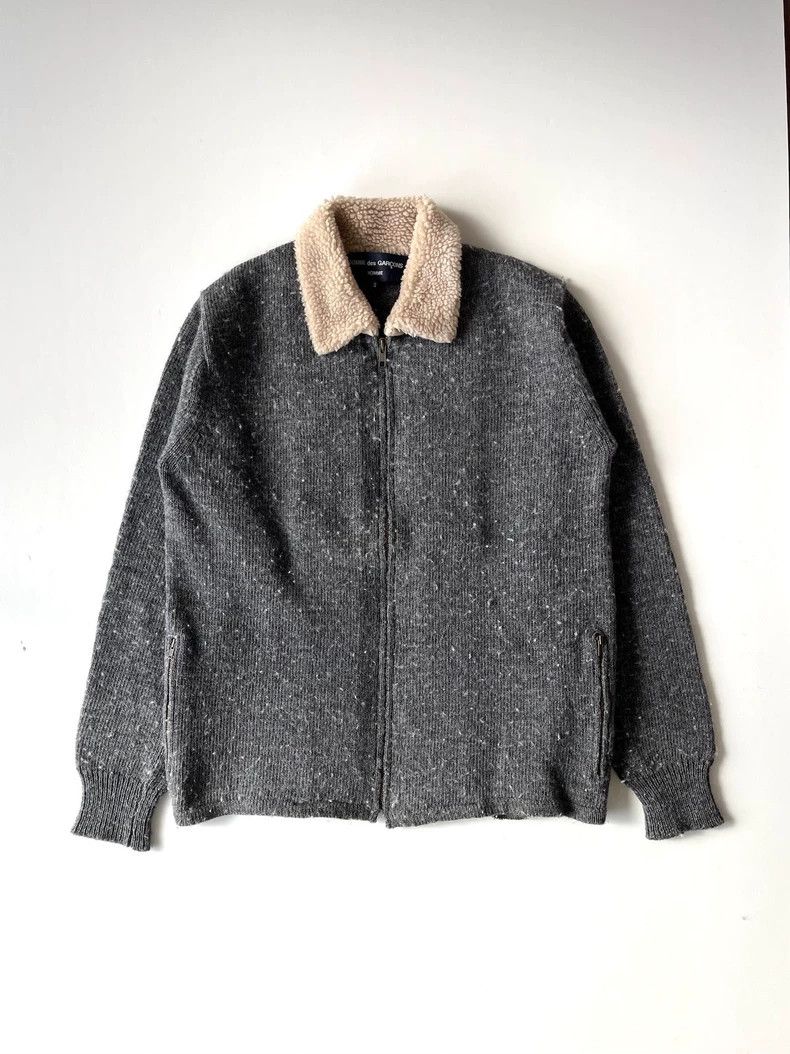 Comme Des Garcons Wool felted zip Jersey