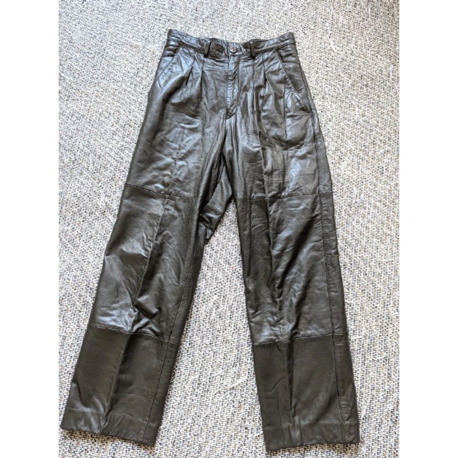 Vintage VINTAGE Saxony leather pants LAMBSKIN brown 30x32 motorcycle pants Mens XS? Size US 30 / EU 46 - 2 Thumbnail