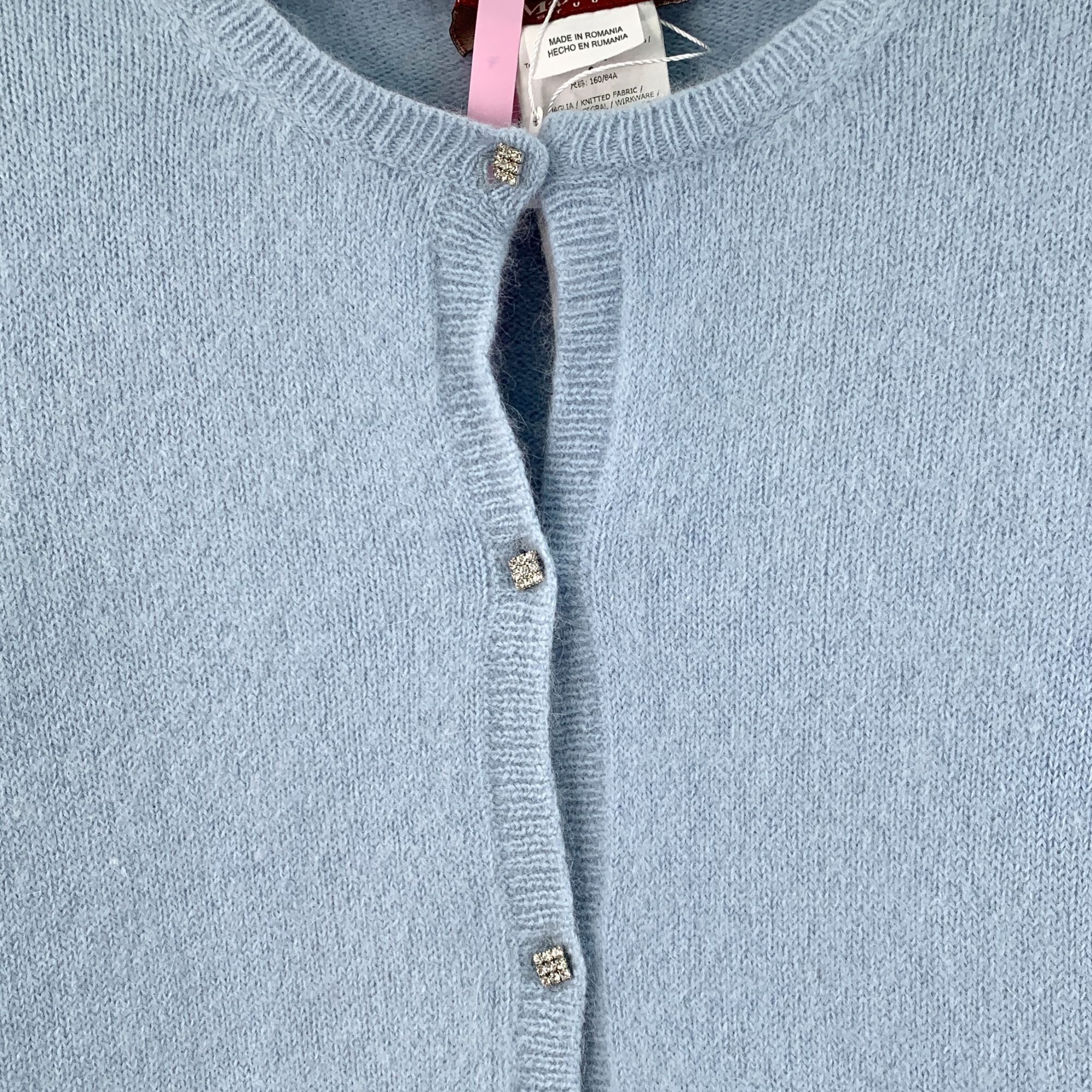 Max Mara MaxMara Studio Light Blue Angora Wool Blend Cardigan Sweater Size S / US 4 / IT 40 - 6 Thumbnail