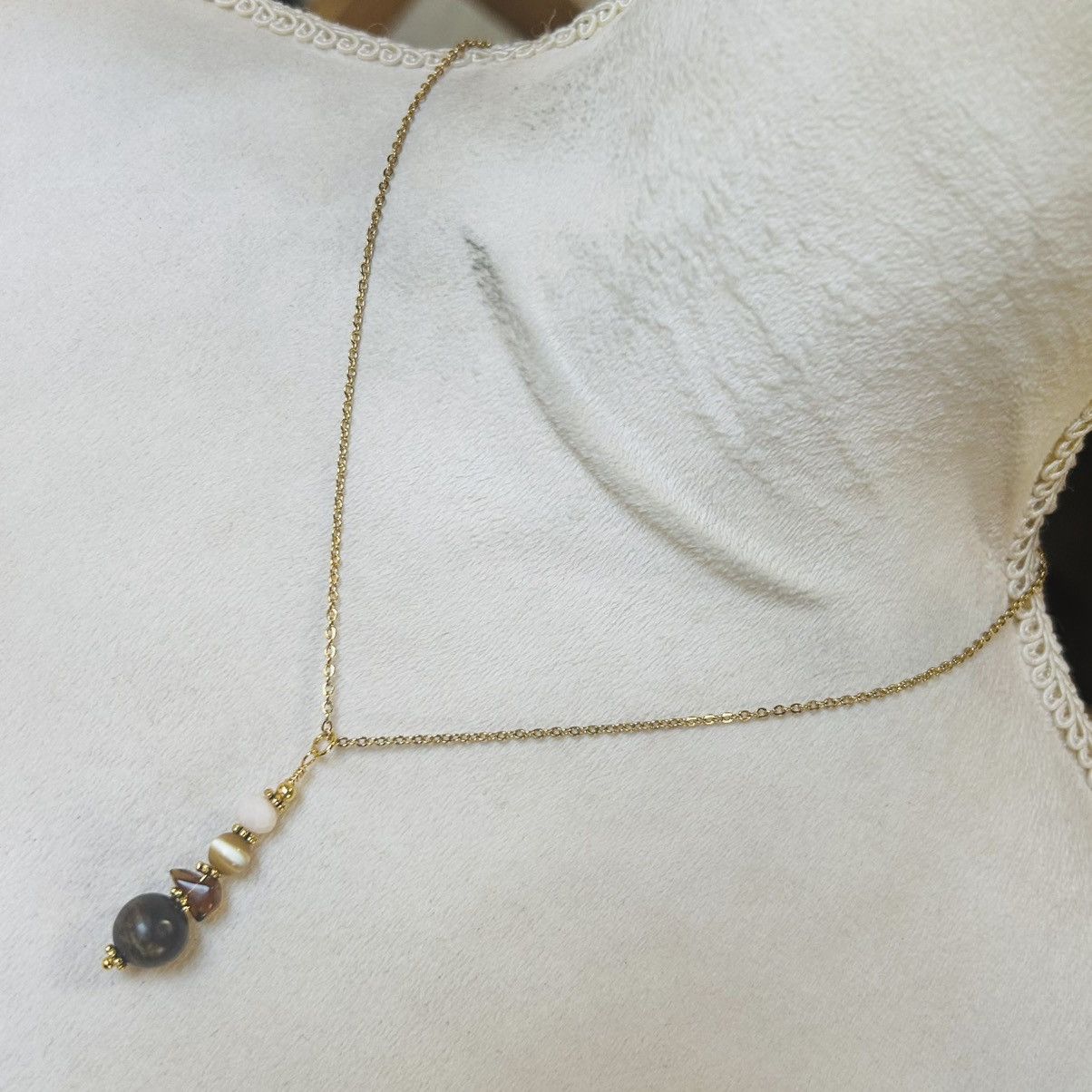 Handmade Handcrafted elegant oriental agate amber necklace set Size ONE SIZE - 4 Thumbnail