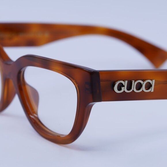 Gucci Gucci GG1837O 002 Eyeglasses Havana 51mm Cat Eye Frame Size ONE SIZE - 8 Thumbnail